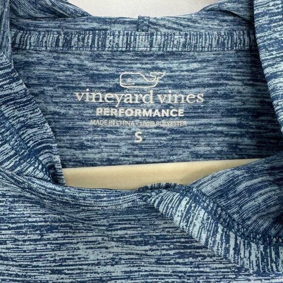 Vineyard Vines Long Sleeve Performance Hoodie Tee Heather Blue Size Small - Picture 5 of 6